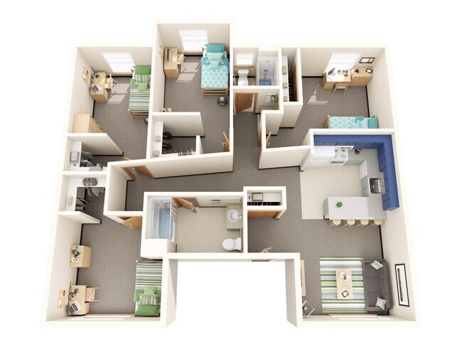 4 Bedroom Flat Renovated Private floor plan